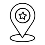 Favorite place icon black and white vector sign